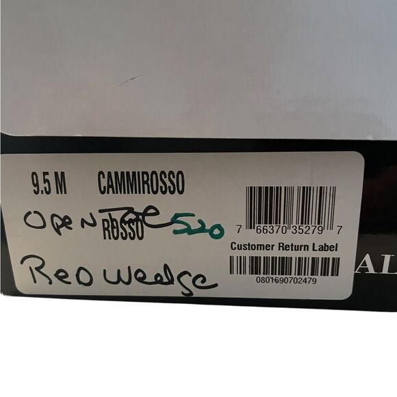 ALFANI RED PATENT PEEP TOE WEDGE, 9.5 - Picture 7 of 7